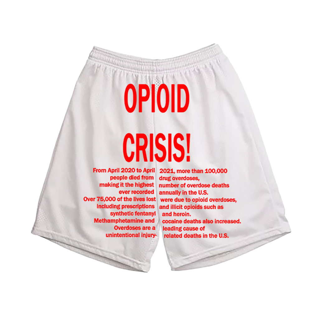 Red Opioid Crisis Mesh Shorts
